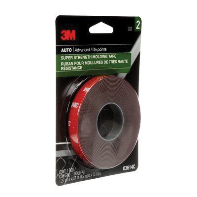 3M Super Strength Double-Sided Molding Tape – 15 ft (Black Foam)