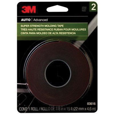 3M Super Strength Double-Sided Molding Tape – 15 ft (Black Foam)