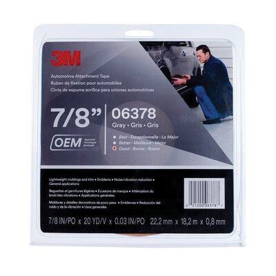 3M Automotive Attachment Tape – 20 yd (0.76 mm thin Gray Foam)