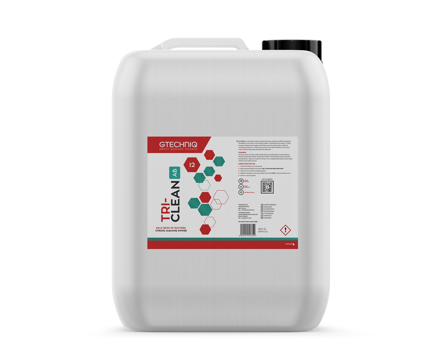 Gtechniq I2 Tri-Clean – Antibacterial All-Surface Interior Cleaner (500ml, 1L, 5L, 20L)