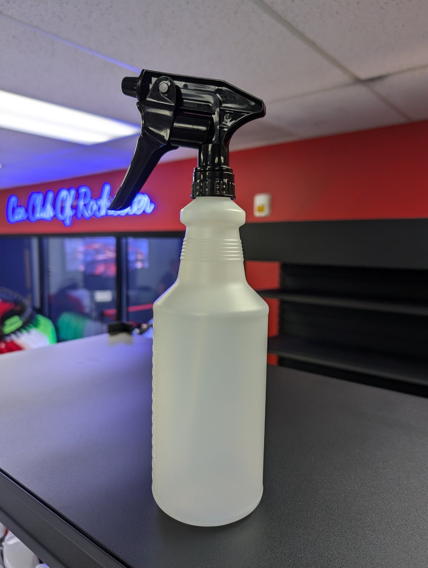 Car Club Chemical Resistant Spray Trigger and Bottle - Standard Black | Adjustable, Durable for Strong Cleaners