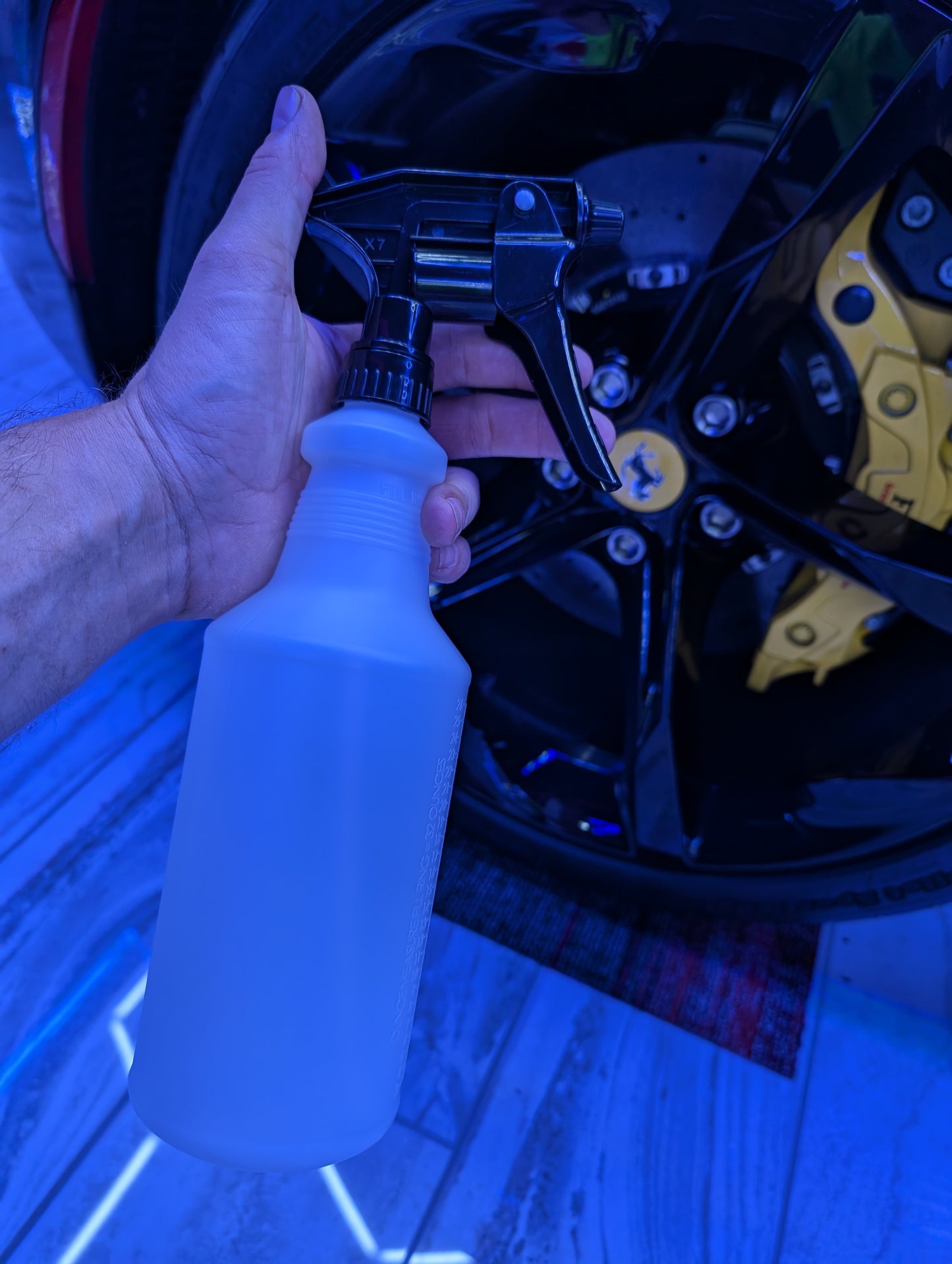 Car Club Chemical Resistant Spray Trigger and Bottle - Standard Black | Adjustable, Durable for Strong Cleaners