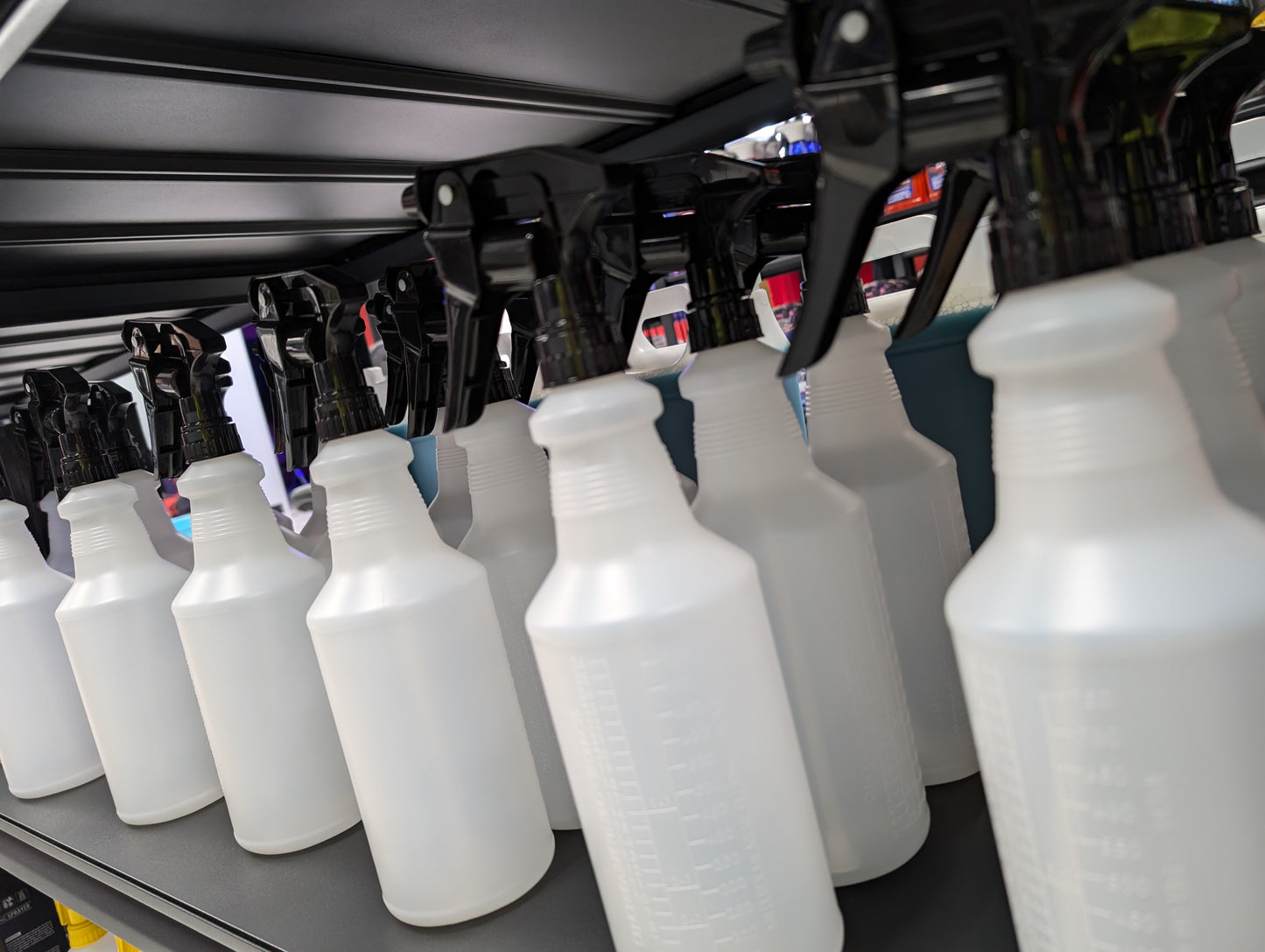 Car Club Chemical Resistant Spray Trigger and Bottle - Standard Black | Adjustable, Durable for Strong Cleaners