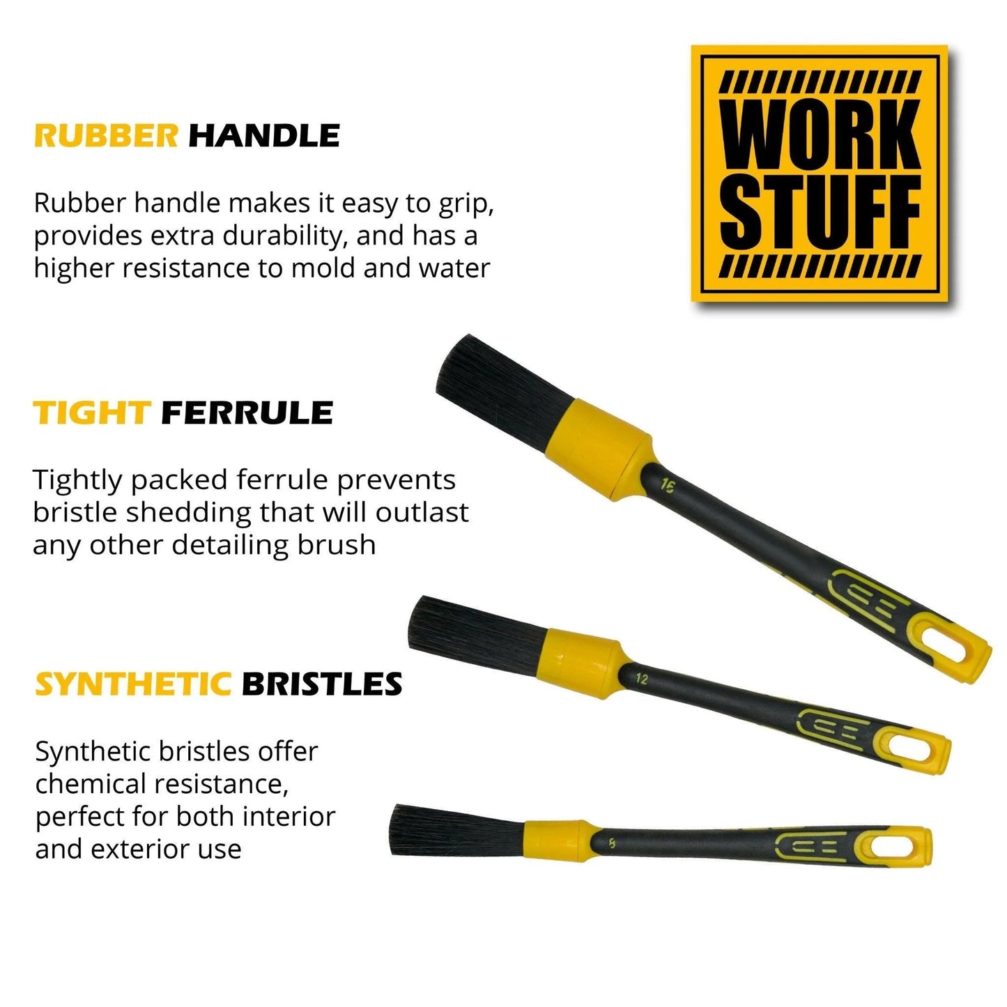 Work Stuff Detailing Brush Rubber Black