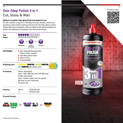 Menzerna 3in1 Cut, Gloss & Wax - 32 oz