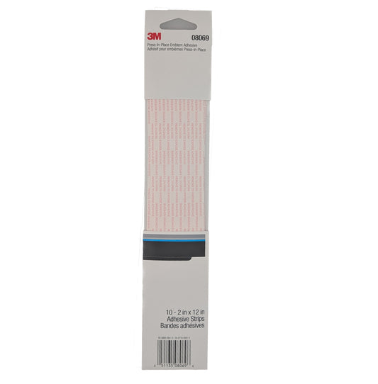3M 08069 Press-In-Place Emblem Adhesive – 2" x 12" Strips (10 Pack)