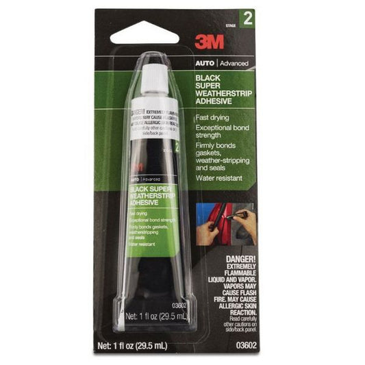 3M 03602 Super Weatherstrip Adhesive – 1 oz Tube (Black)