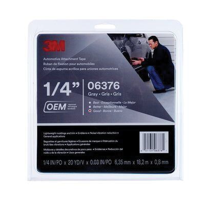 3M Automotive Attachment Tape – 20 yd (0.76 mm thin Gray Foam)