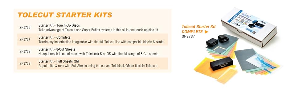 Tolecut 8-Cut Dry Sanding & Spot Repair Kit – Paint Defect Removal System (SP9738)