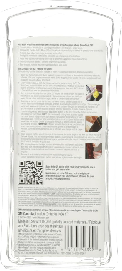 3M 08582 Door Edge Protection Film – 36" x 1/2" (2 mil Clear)