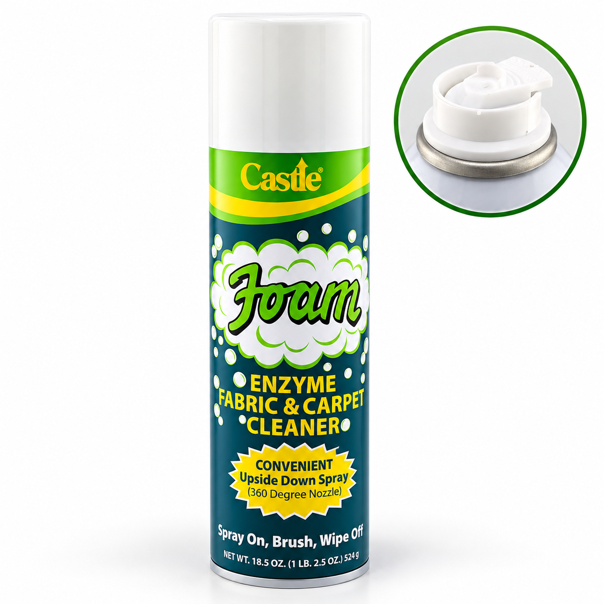 Castle Foam Enzyme Fabric & Carpet Cleaner - 360 Spray tip