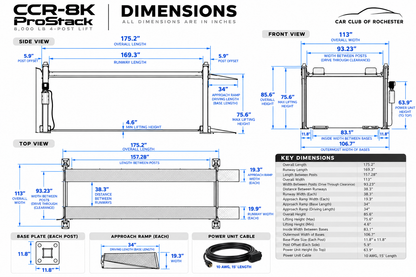 CCR-8K ProStack: 8,000 lb Capacity Car Storage Lift