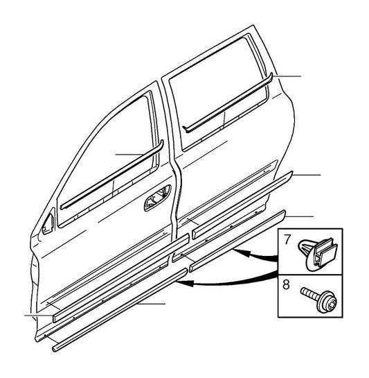 Volvo Door Window Belt Weatherstrip (Left, Rear)