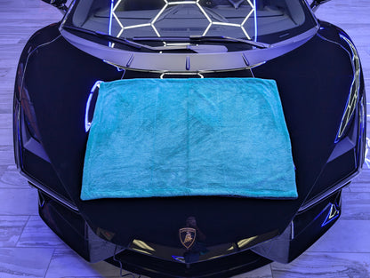 AquaSorber Drying Blanket – Ultra-Absorbent 1400 GSM Microfiber Towel in Ipanema Blue Two-Tone Destroyer Gray - M, L, XXXL
