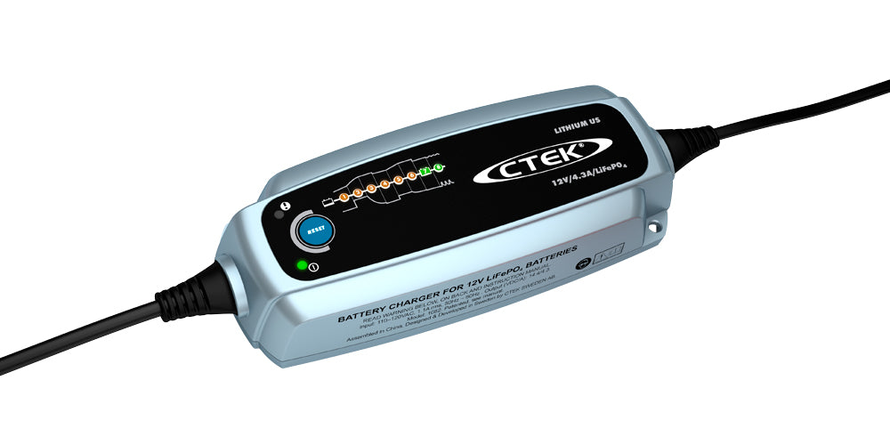 CTEK LITHIUM US Battery Charger & Maintainer – 12V LiFePO 4.3A Smart Charging