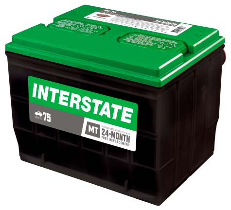 MT-75 Battery – 12V Flooded Battery, Group Size 75, 650 CCA, 24-Month Warranty Interstate Battery