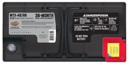Interstate MTX-49/H8 AGM Battery – Group H8