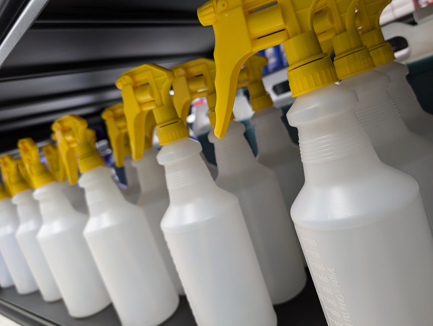 Car Club Yellow Upside Down Trigger Sprayer and Bottle | Multi-Angle Spray, Adjustable Nozzle