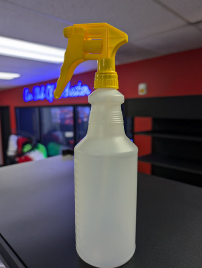 Car Club Yellow Upside Down Trigger Sprayer and Bottle | Multi-Angle Spray, Adjustable Nozzle