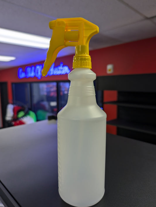 Car Club Yellow Upside Down Trigger Sprayer and Bottle | Multi-Angle Spray, Adjustable Nozzle