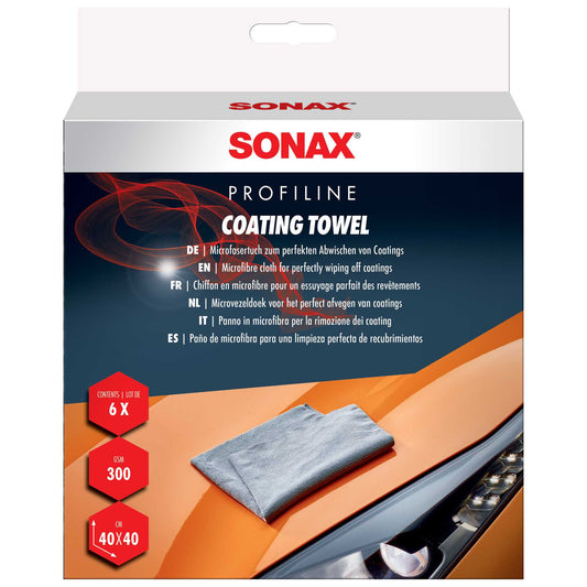 SONAX Microfiber Coating Towels – 6 Pack