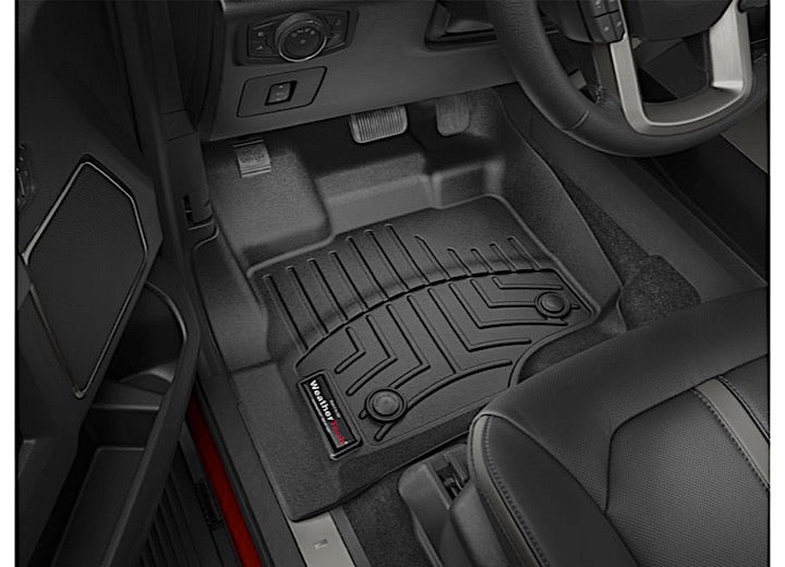 WeatherTech Custom Fit FloorLiners for Ford F150 2015-2024 - 1st Row (44697-1), Black