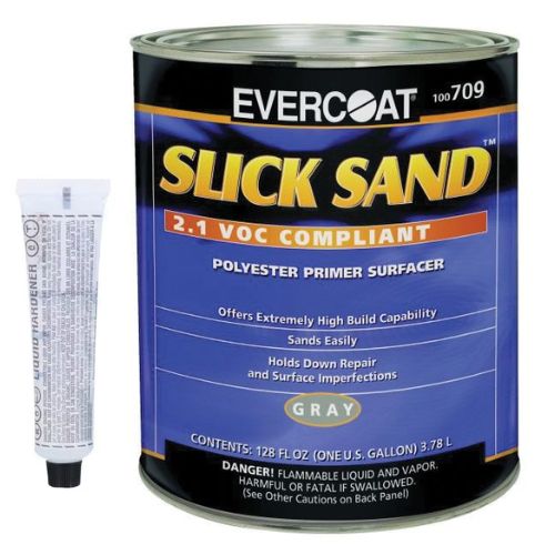 Evercoat Slick Sand 100709 – Extra High-Build Polyester Primer Surfacer, 1 gal (Gray)