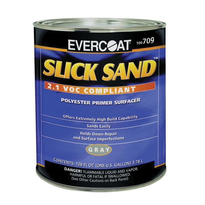 Evercoat Slick Sand 100709 – Extra High-Build Polyester Primer Surfacer, 1 gal (Gray)