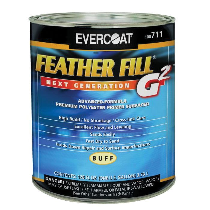 EVERCOAT® Feather Fill G2™ High-Build Polyester Primer Surfacer – 1 Gallon (Black, Buff, Gray)