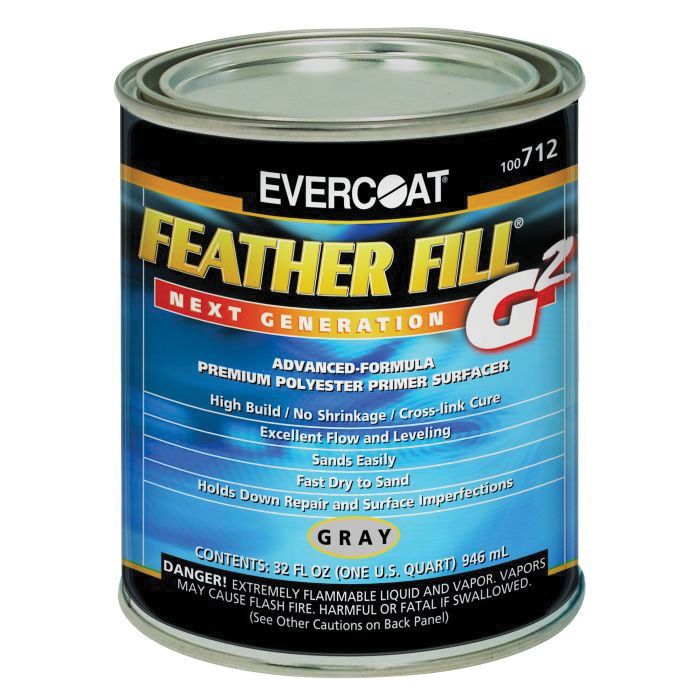 EVERCOAT® Feather Fill G2™ High-Build Polyester Primer Surfacer – 1 Gallon (Black, Buff, Gray)