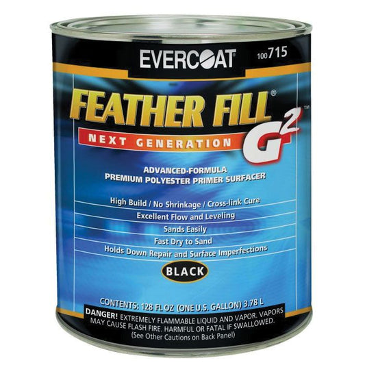 EVERCOAT® Feather Fill G2™ High-Build Polyester Primer Surfacer – 1 Gallon (Black, Buff, Gray)