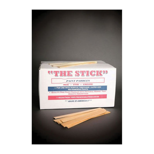 STICKS® Pine Straight Paint Mixing Sticks – 12" Extra-Thick Wood Paddles (10-Pack)