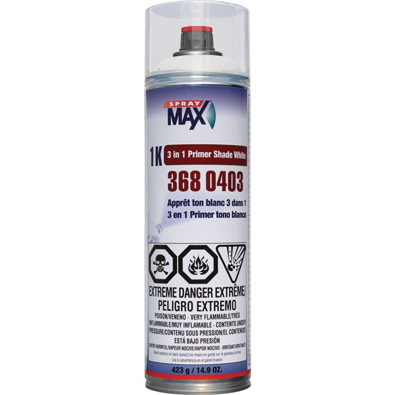 SprayMax® 3 in 1 Primer Filler – 500 mL Aerosol (Matte Gray, White, Black)