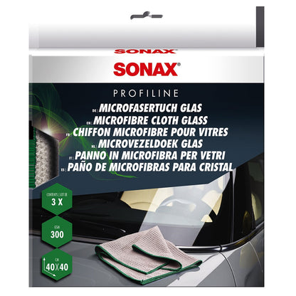 Sonax Microfiber Glass Cloths - 3 Towel Pack