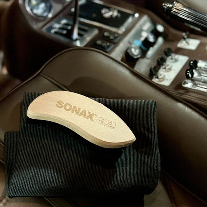 Sonax Textile and Leather Brush - Premium Wood Handle