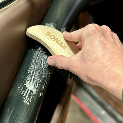Sonax Textile and Leather Brush - Premium Wood Handle