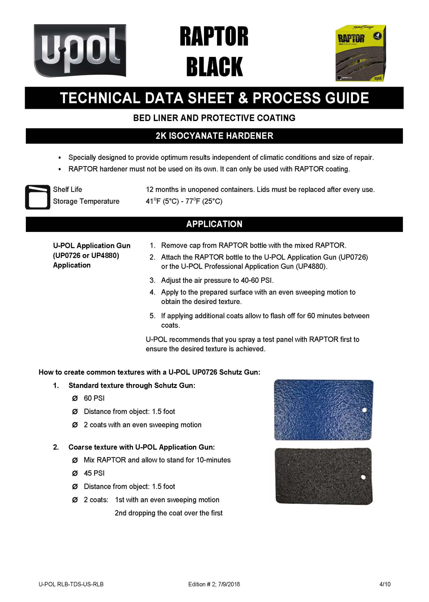U-POL® RAPTOR® Black Low VOC Bedliner Kit – 1 Gallon (UP0820) Upol